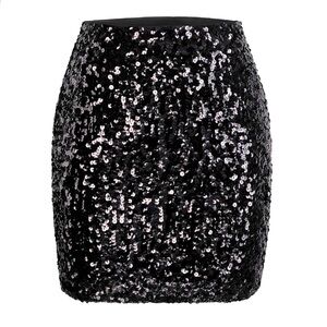 MANER black sequin high waisted pencil skirt